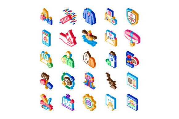 Business and Service Isometric Icons Set: A Modern Design Essential