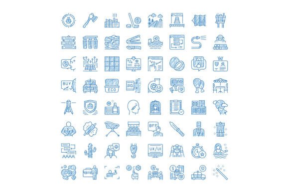 Business Concept Doodle Icons Collection