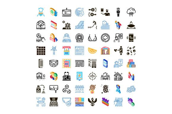 Collection of Diverse Icon Designs for V