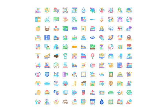 Collection of Diverse Line Graphics Icon: A Versatile Toolkit for Modern Design
