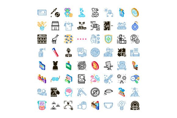 Diverse Collection of Line Icons and Vis