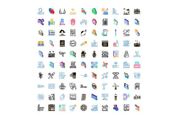 Diverse Isometric Icons Illustrating Var