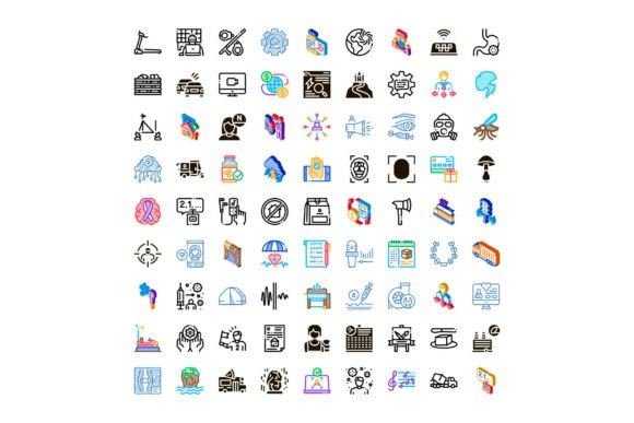 Diverse Pictograms Representing Business