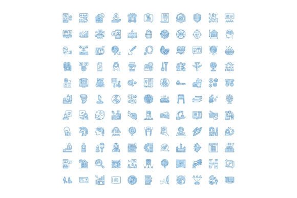 Hand Drawn Collection of Blue Doodle Scr: A Creative Resource for Modern Design
