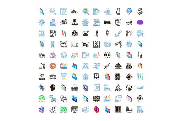 Modern Digital Icons Collection Represen