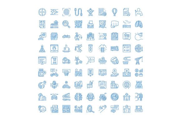 Various Doodle Style Linear Icons for Bu
