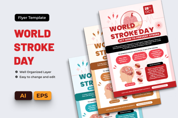 World Stroke Day Flyer Template